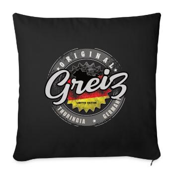 Original Germany Thüringen Greiz - Sofakissenbezug 45 x 45 cm - Schwarz - Vorne