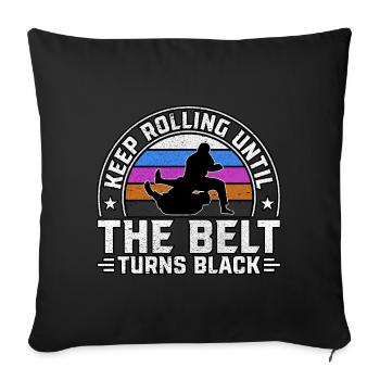 Keep rolling until the belt turns black - Sofa pillowcase 17,3'' x 17,3'' (45 x 45 cm) - black - Front