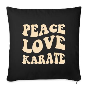 Paix Amour Karaté - Housse de coussin décorative 45 x 45 cm - noir - Devant