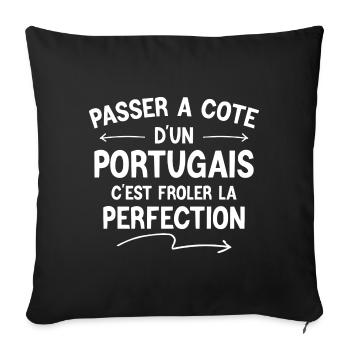 Portugal - Portugais - Je suis portugais - Housse de coussin décorative 45 x 45 cm - noir - Devant