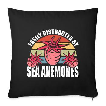 Sea Anemones Gift - Sofa pillowcase 17,3'' x 17,3'' (45 x 45 cm) - black - Front