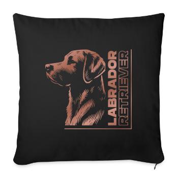 Labrador drawing head rose gold - Sofa pillowcase 17,3'' x 17,3'' (45 x 45 cm) - black - Front