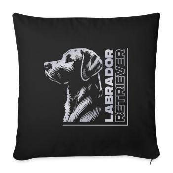 Labrador Drawing Head Silver - Sofa pillowcase 17,3'' x 17,3'' (45 x 45 cm) - black - Front