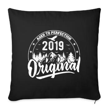 Original 2019 Vintage Geburtstagsgeschenk 2019 - Sofakissenbezug 45 x 45 cm - Schwarz - Vorne