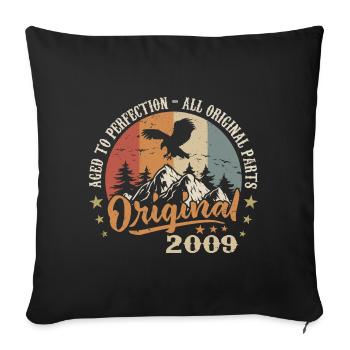 Original 2009 Vintage Vintage 2009 Birthday - Sofa pillowcase 17,3'' x 17,3'' (45 x 45 cm) - black - Front