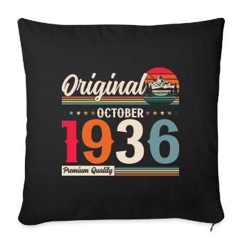 88th Birthday Original October 1936 Born 1936 - Sofa pillowcase 17,3'' x 17,3'' (45 x 45 cm) - black - Front