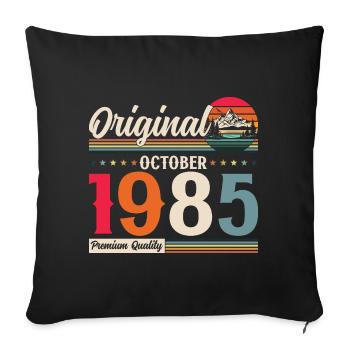 39ème Anniversaire Millésime Octobre 1985 Cru 85 - Housse de coussin décorative 45 x 45 cm - noir - Devant