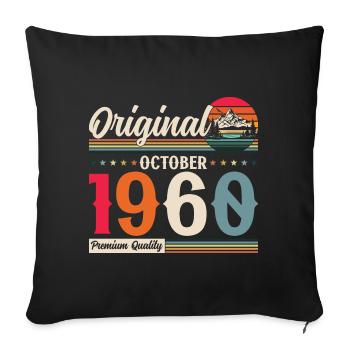 65ème Anniversaire Légende Octobre 1960 Millésime 60 - Housse de coussin décorative 45 x 45 cm - noir - Devant