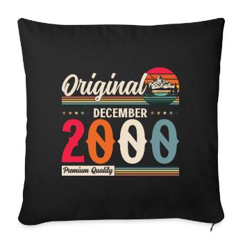 24th Birthday Vintage December 2000 Vintage - Sofa pillowcase 17,3'' x 17,3'' (45 x 45 cm) - black - Front