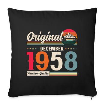 66e anniversaire Légende Décembre 1958 Volume 58 - Housse de coussin décorative 45 x 45 cm - noir - Devant