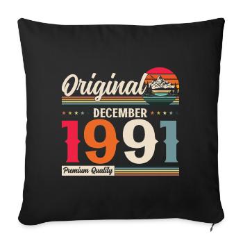 33rd Birthday Original December 1991 Volume 91 - Sofa pillowcase 17,3'' x 17,3'' (45 x 45 cm) - black - Front