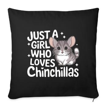 Chinchilla Chinchillas Mouse - Sofa pillowcase 17,3'' x 17,3'' (45 x 45 cm) - black - Front
