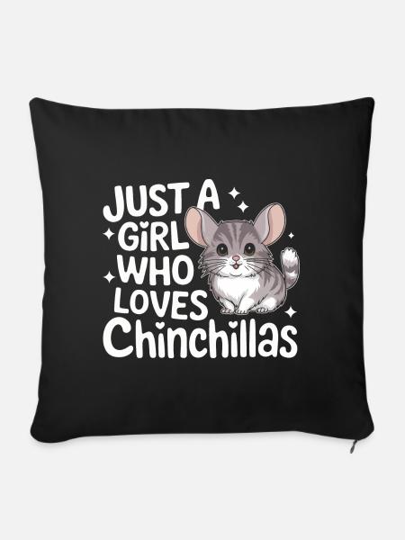 Chinchilla Chinchillas Maus - Sofakissenbezug 45 x 45 cm - Schwarz