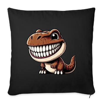 Funny Dino T-Rex Laughing Cartoon Character - Sofa pillowcase 17,3'' x 17,3'' (45 x 45 cm) - black - Front