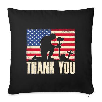Merci - Housse de coussin décorative 45 x 45 cm - noir - Devant