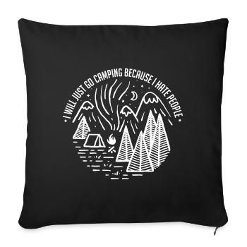 Camping Nature Camping People - Sofa pillowcase 17,3'' x 17,3'' (45 x 45 cm) - black - Front
