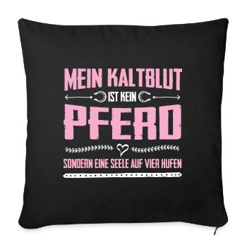 Draft Horse Soul On Hooves Gift - Sofa pillowcase 17,3'' x 17,3'' (45 x 45 cm) - black - Front