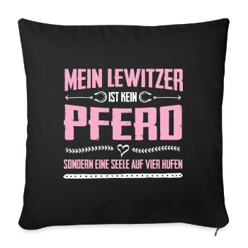 Lewitzer horse soul on hooves gift - Sofa pillowcase 17,3'' x 17,3'' (45 x 45 cm) - black - Front