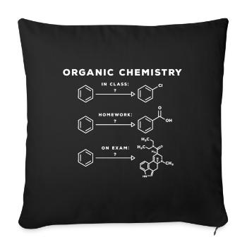 organic chemistry - Sofa pillowcase 17,3'' x 17,3'' (45 x 45 cm) - black - Front