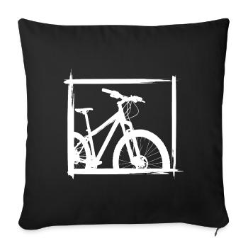 Silhouette Painting Mountains Gift Bicycle Cyclist - Sofa pillowcase 17,3'' x 17,3'' (45 x 45 cm) - black - Front