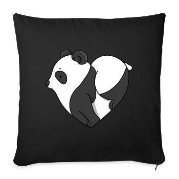 Love Panda - Sofa pillowcase 17,3'' x 17,3'' (45 x 45 cm) - black - Front