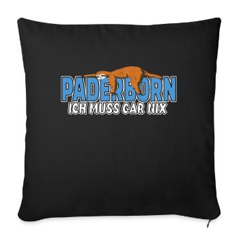 Paderborn ich muss gar nix Faultier Heimat - Sofakissenbezug 45 x 45 cm - Schwarz - Vorne