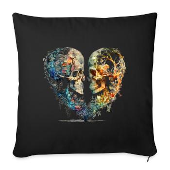 23F 0285 Wh - Sofakissenbezug 45 x 45 cm - Schwarz - Vorne