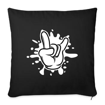 hand party symbol klecks - Sofakissenbezug 45 x 45 cm - Schwarz - Vorne
