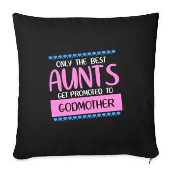 Marraine tante cadeau Marraine Marraine Nièce - Housse de coussin décorative 45 x 45 cm - noir - Devant