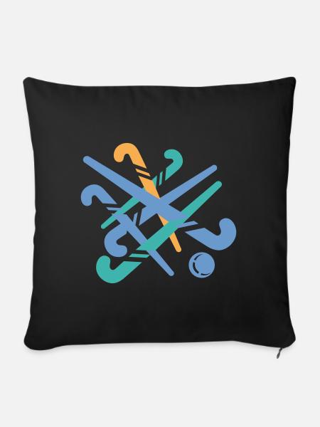 Hockeyschläger - Sofakissenbezug 45 x 45 cm - Schwarz