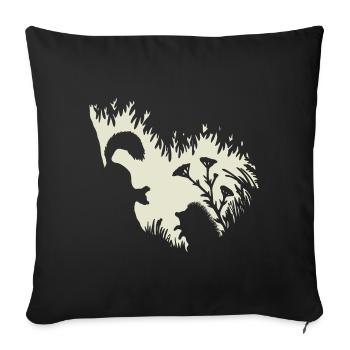 Waldtiere Eichhörnchen Igel Fairycore Natur - Sofakissenbezug 45 x 45 cm - Schwarz - Vorne