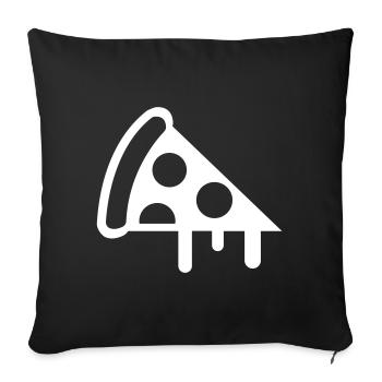 Silhouette de l’icône de la pizza - Housse de coussin décorative 45 x 45 cm - noir - Devant