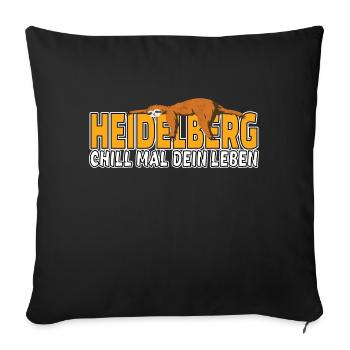 Heidelberg chill mal dein Leben Faultier Heimat - Sofakissenbezug 45 x 45 cm - Schwarz - Vorne