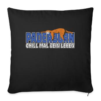 Paderborn chill mal dein Leben Faultier Heimat - Sofakissenbezug 45 x 45 cm - Schwarz - Vorne