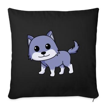 Wolf Comic Tier - Sofakissenbezug 45 x 45 cm - Schwarz - Vorne