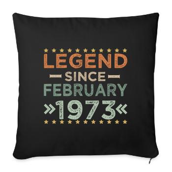 Cadeau d’anniversaire 1973 50e anniversaire - Housse de coussin décorative 45 x 45 cm - noir - Devant