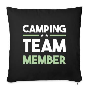 Camping Team - Sofa pillowcase 17,3'' x 17,3'' (45 x 45 cm) - black - Front