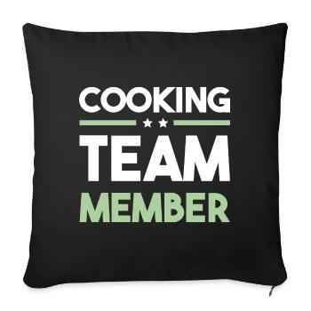 Cooking Team - Sofa pillowcase 17,3'' x 17,3'' (45 x 45 cm) - black - Front