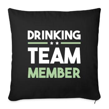 Équipe de consommation d’alcool - Housse de coussin décorative 45 x 45 cm - noir - Devant