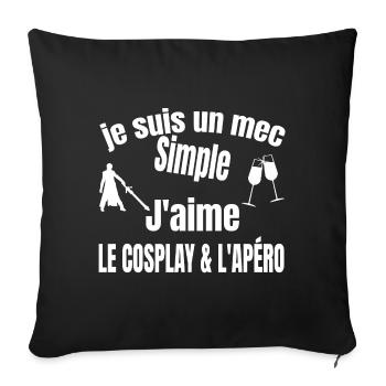 cosplay et apéro - Housse de coussin décorative 45 x 45 cm - noir - Devant