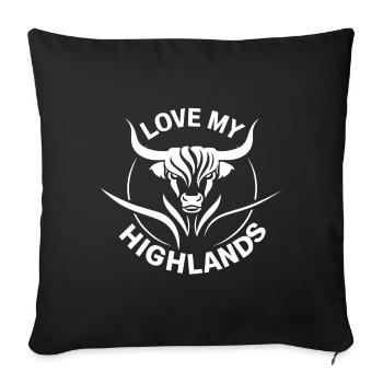 Mon bétail des Highlands que j’aime Highlands - Housse de coussin décorative 45 x 45 cm - noir - Devant