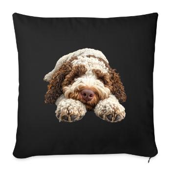 Lagotto Romagnolo - Sofakissenbezug 45 x 45 cm - Schwarz - Vorne