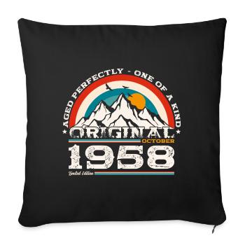 66e anniversaire Légende Octobre 1958 Volume 58 - Housse de coussin décorative 45 x 45 cm - noir - Devant