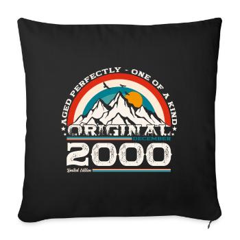 24th Birthday Vintage December 2000 Vintage - Sofa pillowcase 17,3'' x 17,3'' (45 x 45 cm) - black - Front