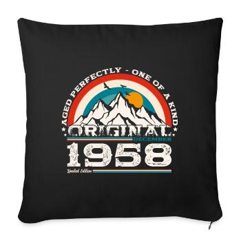 66e anniversaire Légende Décembre 1958 Volume 58 - Housse de coussin décorative 45 x 45 cm - noir - Devant