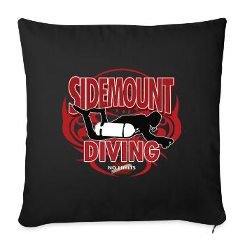 Sidemount Diving Cave Diving No Limit - Sofa pillowcase 17,3'' x 17,3'' (45 x 45 cm) - black - Front