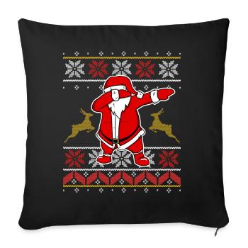 Dabbing Santa Claus - Dab Ugly Sweater Design - Sofa pillowcase 17,3'' x 17,3'' (45 x 45 cm) - black - Front