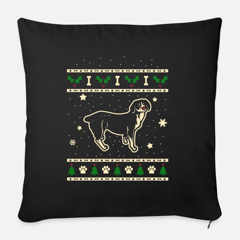 Entlebucher Weihnachtsgeschenk - Sofakissenbezug 45 x 45 cm - Schwarz