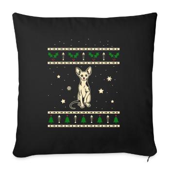 Sphynx Weihnachtsgeschenk - Sofakissenbezug 45 x 45 cm - Schwarz - Vorne