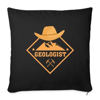Géologue - Géologie - Géologue - Géologie - Housse de coussin décorative 45 x 45 cm - noir - Devant